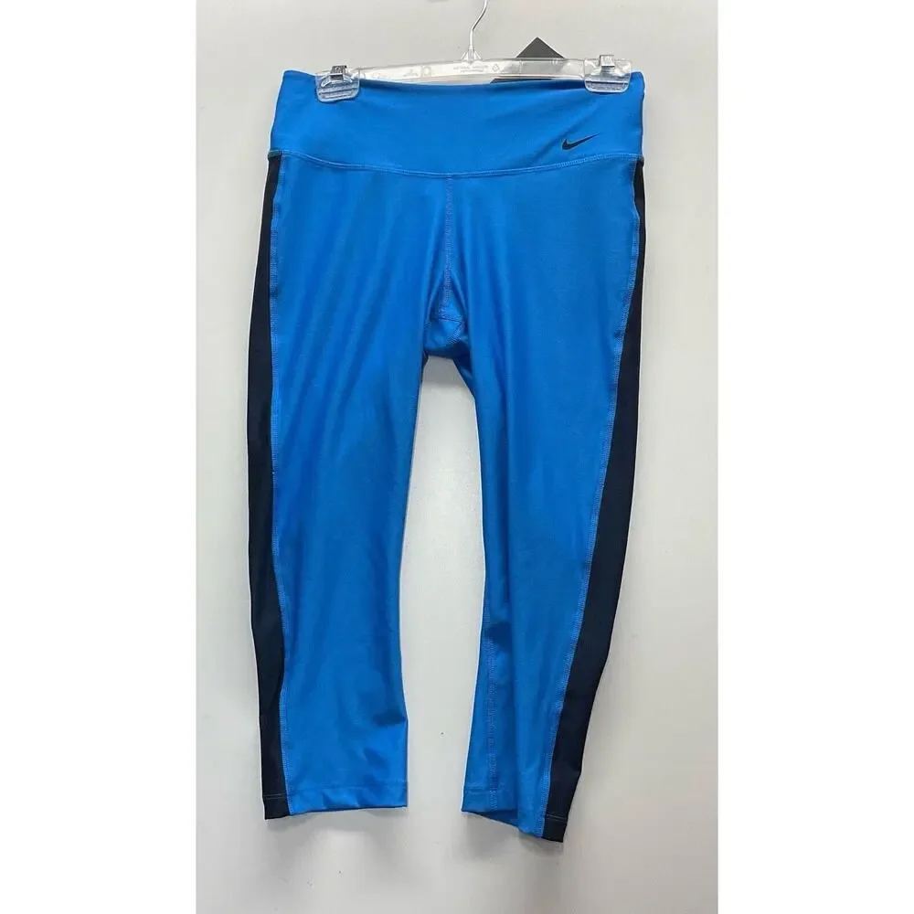 Nike Dri Fit Training Tight Fit Woman’s Size Small Blue Leggings With Stripe New